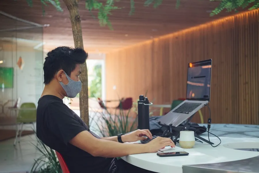 Remote developer working from home office
